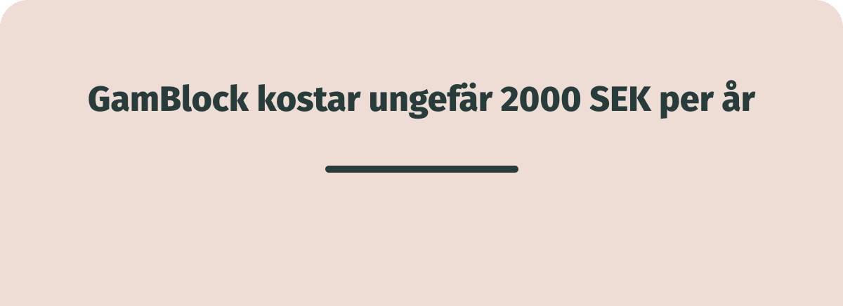 gamblock kostar 2000 SEK per år