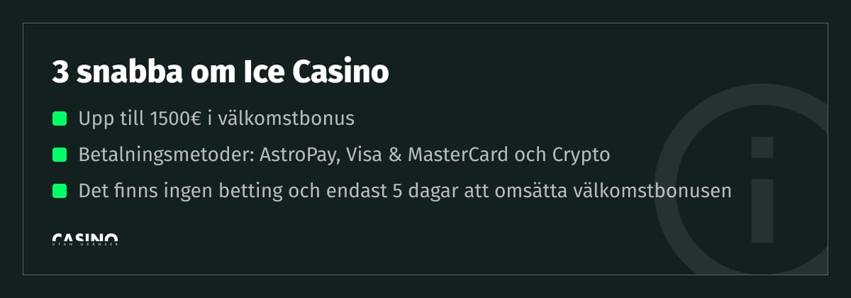 intressant fakta om ice casino