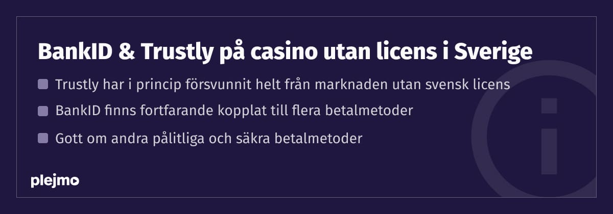 bankid trustly casino utan licens