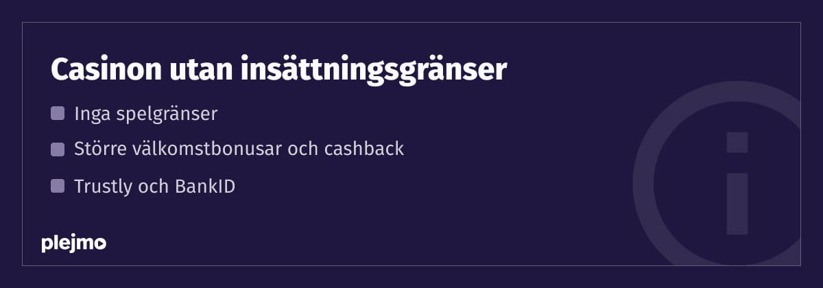 casino utan insättningsgränser och licens