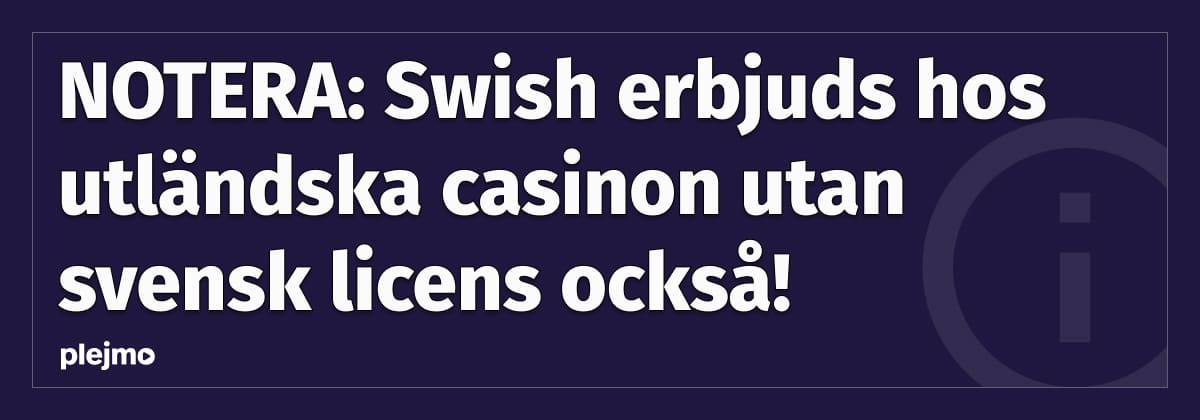 information om swish casinon utan licens