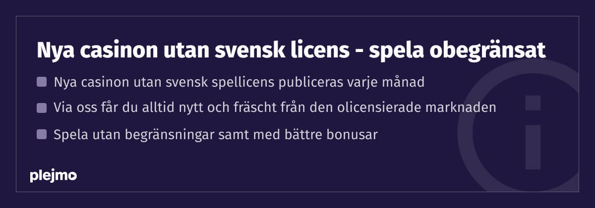 nya casinon utan svensk licens